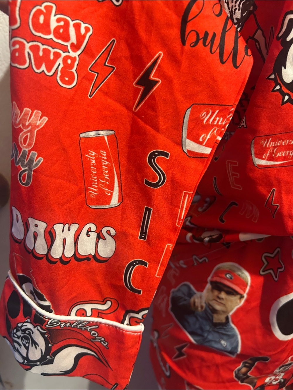 Georgia Bulldogs Red women’s Pajama Set - Collegiate Print - Picture 6 of 9